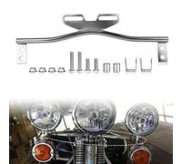 PSLER Barre de Support de Lumière de Moto Antibrouillard Clignotant de Passage Barre de Support pour Super Glide Road Universel (Chromé)