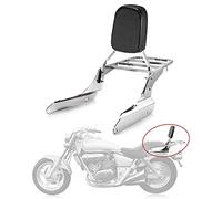 PSLER Dossier Sissy Bar, Porte Bagages, Coussin Dossier Passager, pour Shadow VT600 VLX600 1999-2008(La Taille du Trou de Montage est de 7,9 Pouces/22 cm)