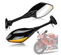 PSLER Feux Clignotants à LED pour Rétroviseurs pour la Plupart des Motos Sportives(Noir Brillant)