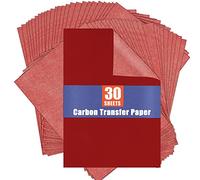 PSLER Lot de 30 feuilles de papier carbone rouge pour tracer des motifs sur des projets en bois, toile, tissu, lettrage, croquis, dessin, format A4, 21,6 x 27,9 cm