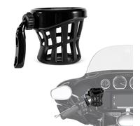 PSLER Porte-gobelet Boisson pour Moto pour Fat Bob Touring Road Glide Street Electra Glide Softail 1996-up pour Goldwing GL1800 2018-up,Universel pour Vélo Fauteuil Roulant Poussette Scooter(Noir)
