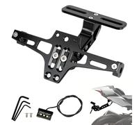 PSLER Support de Plaque d'Immatriculation pour Moto Plaque d'immatriculation Universelle pour Moto Kit de Suppression de Garde-Boue avec Éclairage LED Support de Plaque d'Immatriculation pour Moto