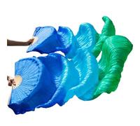 PSNKLMM Accessoires Danse du Ventre Fans de Soie Performance sur scène en dégradé Couleur(Color 23,XXL-280x90cm)