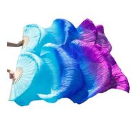 PSNKLMM Accessoires Danse du Ventre Fans de Soie Performance sur scène en dégradé Couleur(Color 3,S-120x90cm)