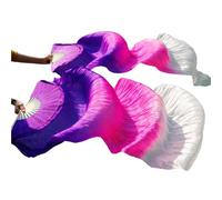 PSNKLMM Accessoires Danse du Ventre Fans de Soie Performance sur scène en dégradé Couleur(Color 8,S-120x90cm)