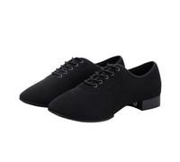 PSNKLMM Baskets De Jazz Modernes for Hommes, Chaussures Danse Salon, Valse, Salsa Latine, Tige Oxford, Noires, À Talon Bas(Outdoor Rubber,44)