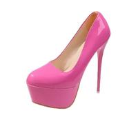 PSNKLMM Chaussures à talons hauts semelles épaisses enfiler Hauteur du talon embouchure peu profonde(Pink,36)