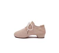 PSNKLMM Chaussures de Danse Latine à Semelle Souple for Adultes, Chaussures Professeur Talons Plats, Chaussettes d'entraînement Jazz, Ballet d'intérieur Standard, Baskets(Pink,41)
