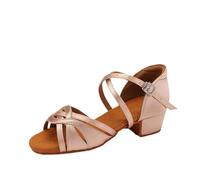PSNKLMM Chaussures de Danse Latine à Talons Bas for Enfants, Vente en Gros, for Filles(Beige,29)
