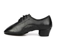 PSNKLMM Chaussures de Danse Latine en Cuir véritable for Hommes, Noires, à Talons Bas, for Salle Bal, for garçons, Tango, Salsa, Rumba, Jazz Moderne(Fur Bottom,31)