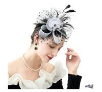 PSNKLMM Coiffe De Mariée En Plumes For Bal Fin D'année, Épingle À Cheveux Fil Filet, Fleur, Petit Chapeau Exquis For Femmes, Fascinateur For Fille Pour Mariages, FêTes, FêTe D'Anniversaire(R)