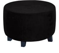 Housse Tabouret Rond Housse de Protection Ronde for Pouf, Repose-Pieds, Tabouret de Rangement pour Le Bar De La Maison(Black,S)