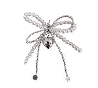 PSNKLMM Lot de 2 breloques for lacets en dentelle et perles avec nœud papillon, pendentif DIY, chaîne, boucle, baskets, accessoires décoratifs for chaussures Pour Chaussures Sneakers Sacs Pantalons