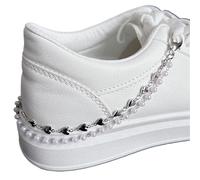 PSNKLMM Lot de 2 chaînes en métal et perles, double rangée, for chaussures, baskets créatives, bijoux, boucles, accessoires Pour Chaussures Sneakers Sacs Pantalons