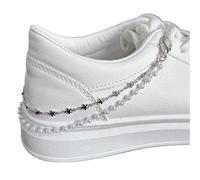 PSNKLMM Lot de 2 chaînes en métal et perles, double rangée, for chaussures, baskets créatives, bijoux, boucles, accessoires Pour Chaussures Sneakers Sacs Pantalons