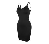 PSNKLMM Robe Gainante à col en V for Femme, sous-vêtement Amincissant, Effet Gainant, sans Coutures, Effet Gainant, Effet Gainant(Black,L)
