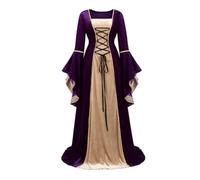 PSNKLMM Robe Renaissance for femme, robe de costume médiévale, rétro, longue fantaisie(PURPLE,S)