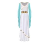 PSNKLMM Robes for femmes, robe de reine, costumes Mardi Gras, Halloween, sans manches, bordure dorée, toge, robes vacances(Light Blue,S)