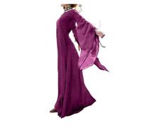 PSNKLMM Robes médiévales, robes Renaissance for femmes, à manches longues, Brother, vêtements(Purple,S)