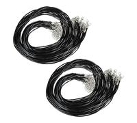 pson Lot de 40 cordons en cuir tressé noir de 61 cm avec fermoir mousqueton, 2 mm de large, pour pendentif, bricolage, fabrication de bijoux