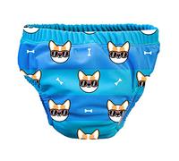 Pss! - Couche de Bain pour Bébé - Modèle Cool Dog - Pour Bébés de 3 à 8 kg - Taille S - Unisexe - Design Multicolore - Absorbante et Réutilisable - Imperméable et Confortable - 1 Unité