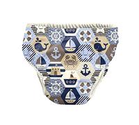 Pss! - Couche de Bain pour Bébé - Modèle Sailor Boy - Pour Bébés de 3 à 8 kg - Taille S - Unisexe - Design Multicolore - Absorbante et Réutilisable - Imperméable et Confortable - 1 Unité