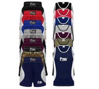 PSS Ensemble Boxe Enfants 3 à 14 Ans 2 Pièces Short + Débardeur Tenue Boxe Kick Boxing Muay Thai Boxe Anglaise Française, Réf. 912, Bleu Taille 11-12 ans