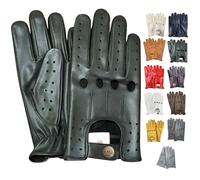 PSS Gants Cuir Homme Conduite Cuir Véritable Perforés Style Classique Rétro Été Hiver, Noir, Taille L