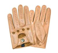 PSS Gants Homme Cuir Véritable Chèvre Vintage Perforés Trous pour Conduite Voiture Vélo VTT Cyclisme Mode Confection Chic Rétro sans Doublure Gants Été Mi-Saison Hiver Doux - Marron Camel Brun Clair