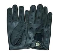 PSS Gants Homme Cuir Véritable Chèvre Vintage Perforés Trous pour Conduite Voiture Vélo VTT Cyclisme Mode Confection Chic Rétro sans Doublure Gants Été Mi-Saison Hiver Doux - Noir