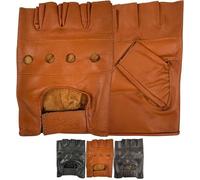 PSS Mitaines Gants Cuir Conduite Gants Demi Doigts Musculation Fitness Vélo Cyclisme Homme Femme Coussin Paume Brun Camel M