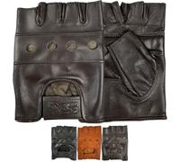 PSS Mitaines Gants Cuir Conduite Gants Demi Doigts Musculation Fitness Vélo Cyclisme Homme Femme Coussin Paume Marron XL