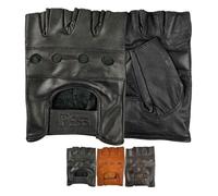 PSS Mitaines Gants Cuir Conduite Gants Demi Doigts Musculation Fitness Vélo Cyclisme Homme Femme Coussin Paume Noir M