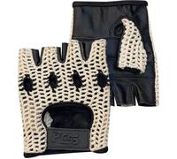 Pss Mitaines Gants Cuir Crochet Filet Maille Homme Conduite Vélo Cyclisme Vtt Gants Sans Demi Doigts Rembourré Été Toute Saison Noir Multicolore