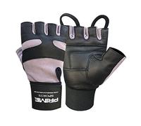 PSS Mitaines Gants Homme Cuir Agneau sans Demi Doigts pour Musculation Fitness Conduite Voiture Fauteuil Roulant Vélo Cyclisme VTT avec Tirettes Été Mi Saison, Réf. 114, Gris/Noir Taille L
