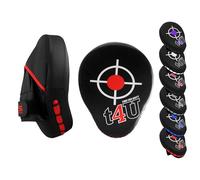 PSS Pattes d’Ours T4U Bouclier De Frappe Cible Pao Boxe Cuir Incurvé Muay Thaï Boxe Anglaise Française Kickboxing Karaté Taekwondo Krav Maga, Réf. 1124, Noir/Rouge