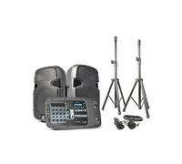Vexus Système audio PA mobile PSS302 Bluetooth USB SD MP3 2 pieds 1 micro 300 W