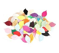 Pssopp 100 Pièces de Couleurs Assorties Fausses Plantes Feuilles en Tissu Autocollant en Tissu, Feuilles Artificielles Feuilles D'érable Artificielles (100 pièces/Paquet)