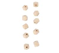 Pssopp 100 Pièces de Perles Octogonales en Bois pour la Fabrication de Bijoux, Perles Artisanales pour Enfants, Colliers, Porte-clés avec Bois D'hému Naturel inachevé pour la Peinture à