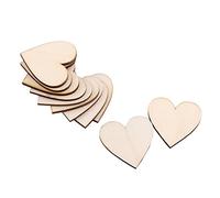 Pssopp 100 Pièces en Forme de Cœur en Bois, Embellissements en Bois Naturel pour Travaux Manuels avec Finition Lisse, Différentes Tailles de 10 Mm à 80 Mm pour le Scrapbooking, la (30mm)