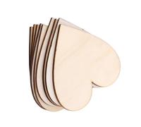 Pssopp 100 Pièces en Forme de Cœur en Bois, Embellissements en Bois Naturel pour Travaux Manuels avec Finition Lisse, Différentes Tailles de 10 Mm à 80 Mm pour le Scrapbooking, la (80mm)