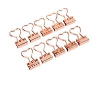 Pssopp 10pcs Clips de Reliure en Forme d'amour en Forme d'amour en Tôle d'acier au Manganèse en Or Rose pour L'artisanat d'art et d'autres Fournitures