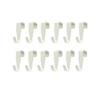 Pssopp 12 Pièces Crochets de Porte-serviettes, Utilisation Multi-scènes, Permettant D'économiser de L'espace à la Maison, en Acier au Carbone Robuste sur les Crochets de Porte pour (WHITE)