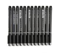 Pssopp 12pcs Proof Black Fineliner Drawing Art Styds, Fine Point Sketch Outline Manga Aquareur pour les étudiants Architectes (09905 0.5)