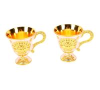 Pssopp 2 Gobelets Vintage en Relief de 2,17 Pouces de Hauteur, Motif Paon