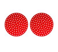 Pssopp 2 PCS Doublures en Silicone pour Friteuse à Air, Accessoires de Cuisson Réutilisables, 23 Cm, Résistance à la Chaleur 230°C, for Friteuse à Air (rouge)