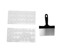 Pssopp 2 Pièces Moule à Chocolat en Acrylique, 24 Cavités Demi-Sphère | Racle en Acier Remplit Chaque Puits, sans Bulles D'air, Corps Transparent Montrant le Réglage, pour les Fêtes, Pâtissiers