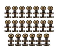 Pssopp 20 Ensemble Tête Ronde Bouton Goujon en Laiton Massif Rivet Boutons Cuir Artisanat Clou pour Ceinture Portefeuille Jeans Sacs à Main Chaussures Vêtements[10x8mm] Boutons