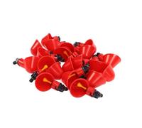 Pssopp 20 Pièces Tasses d'eau de Poulet Automatiques Bols D'arrosage de Volaille avec Têtes de Vis Conception étanche pour Poulets Canards Cailles Dindes Oies Oiseaux (Rouge)