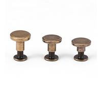 Pssopp 20 pièces tête Plate cuivre Plat tête Ronde Rivets Bouton avec vis en Laiton vis écrous Ongles Rivets pour Cuir Artisanat Sac Chaussures décoration(5mm)